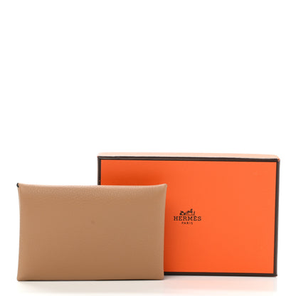 Hermes Evercolor Calvi Card Case Chai 8 of 8