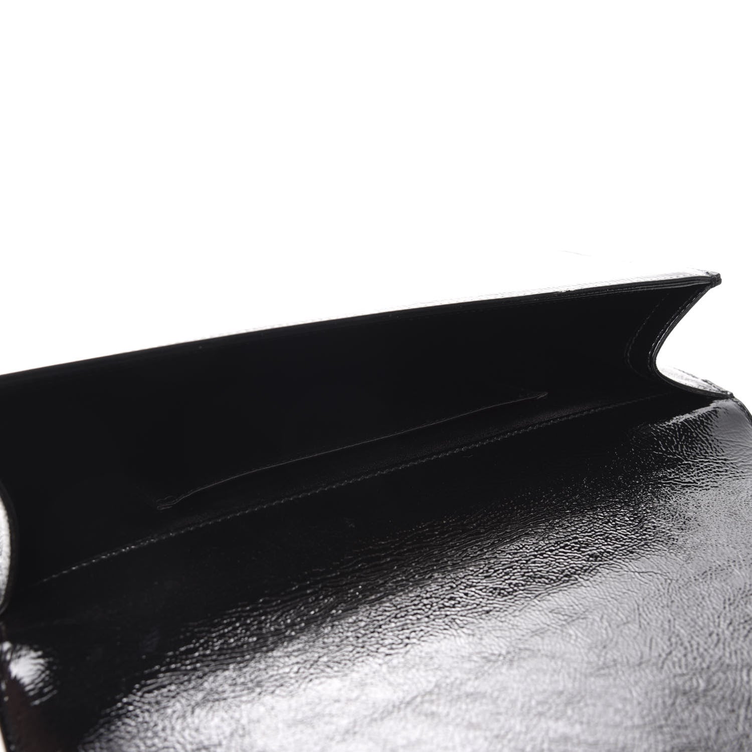 Saint Laurent Textured Patent Monogram Large Belle De Jour Clutch Black 5 of 11