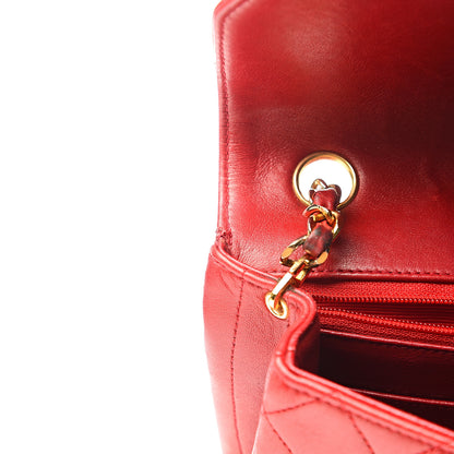 Chanel Lambskin Quilted Small Single Flap Red 13 of 19