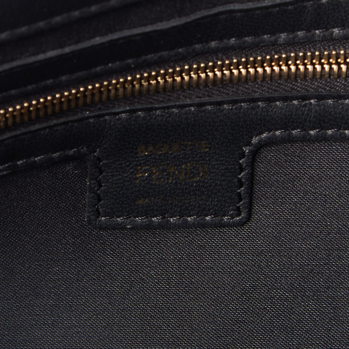 Nappa FF 1974 Embossed Large Baguette Black