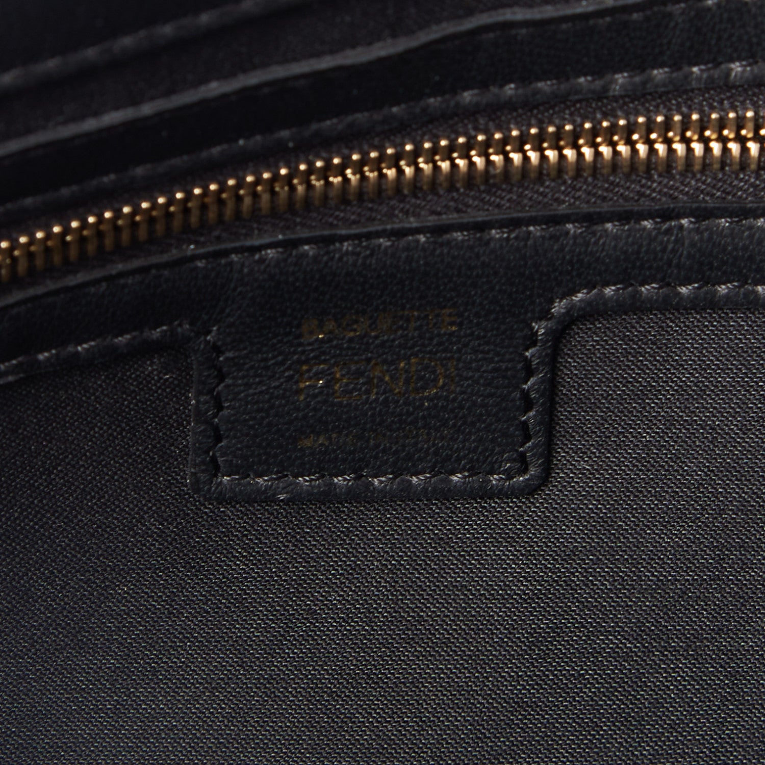 Fendi Nappa FF 1974 Embossed Large Baguette Black 8 of 8