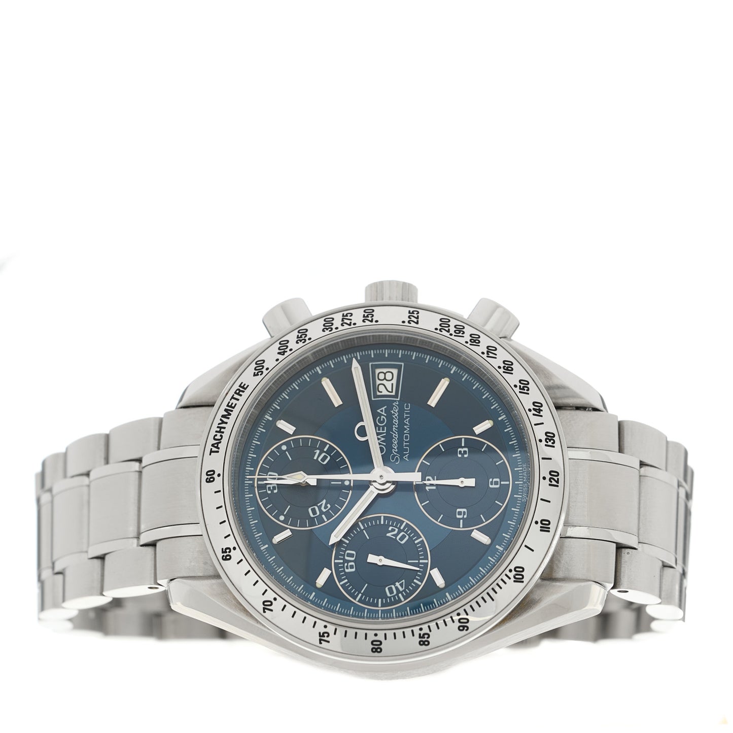 Stainless Steel 39mm Speedmaster Chronograph Automatic Watch Blue 3513.80