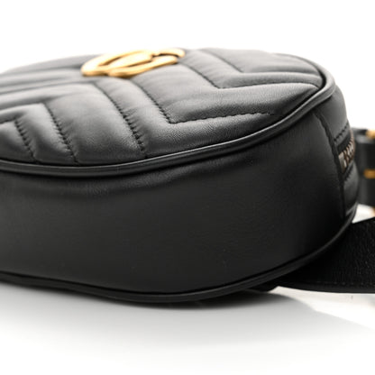 Gucci Calfskin Matelasse GG Marmont Belt Bag 85 34 Black 10 of 11