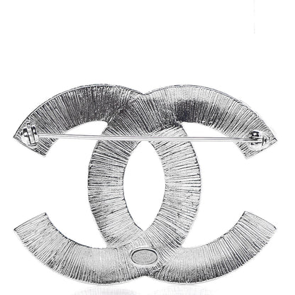 Chanel Baguette Crystal CC Brooch Silver 3 of 5