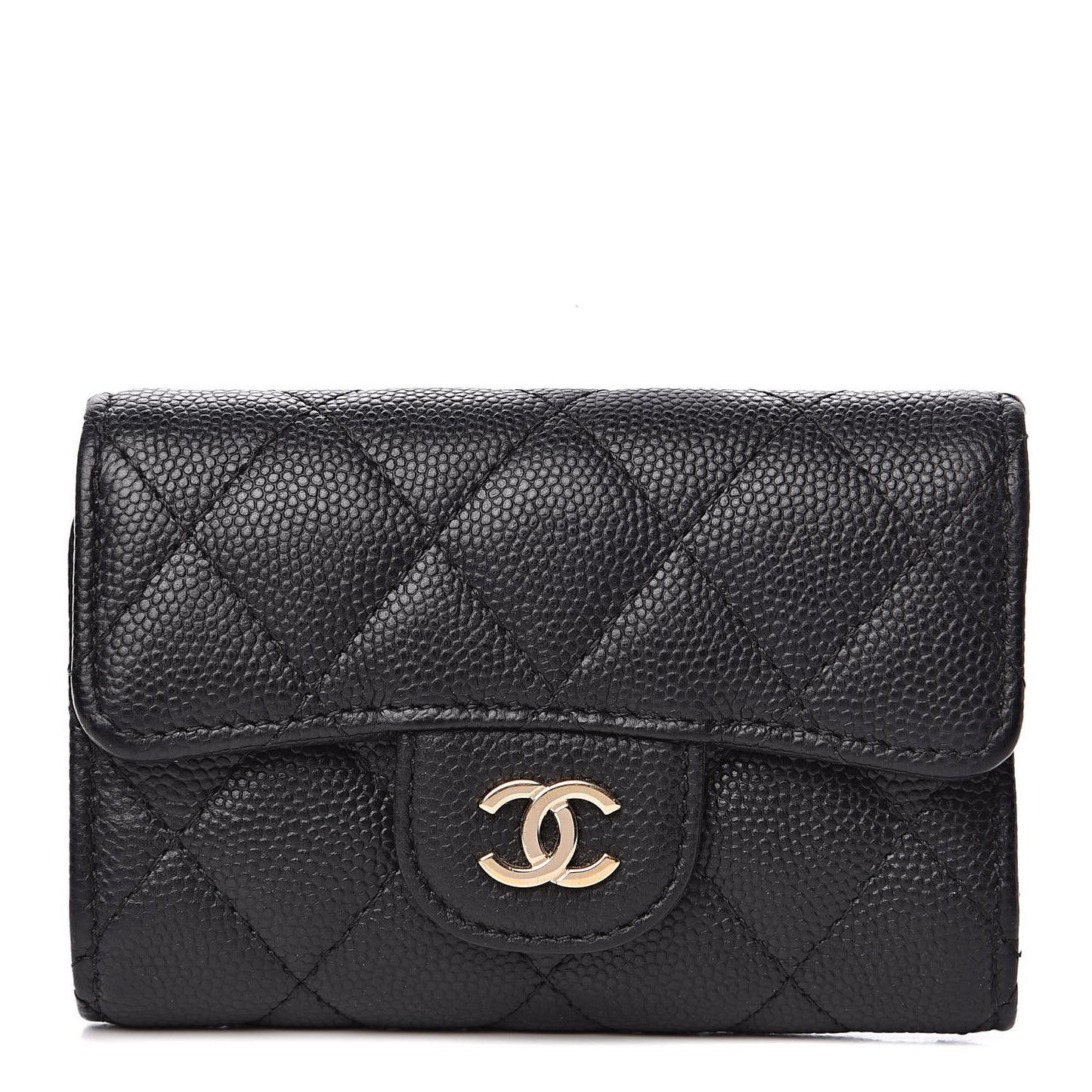 Caviar Quilted Classic 4 Key Holder Wallet Black