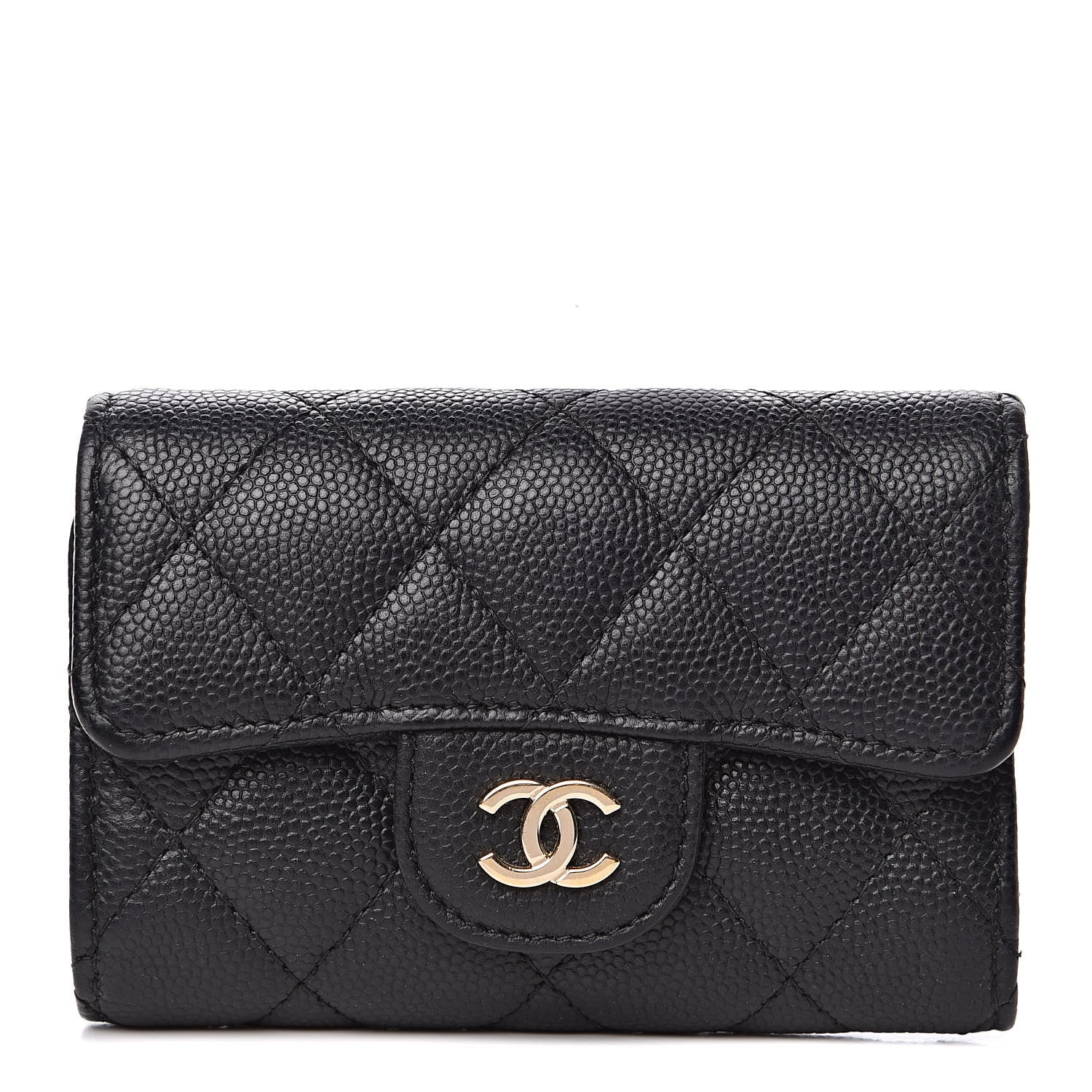 Chanel Caviar Quilted Classic 4 Key Holder Wallet Black 1 of 11
