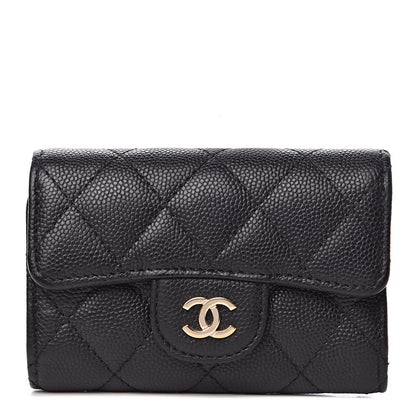 Chanel Caviar Quilted Classic 4 Key Holder Wallet Black 1 of 11