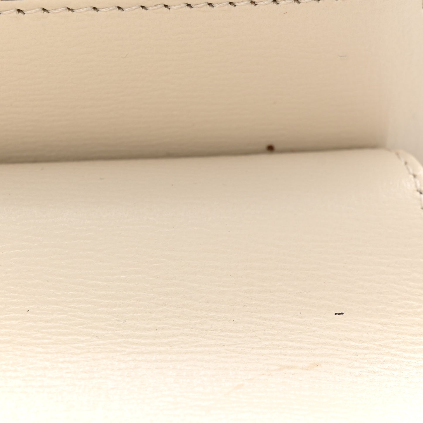 Glazed Textured Calfskin Mini Horsebit 1955 Top Handle Flap Bag Mystic White