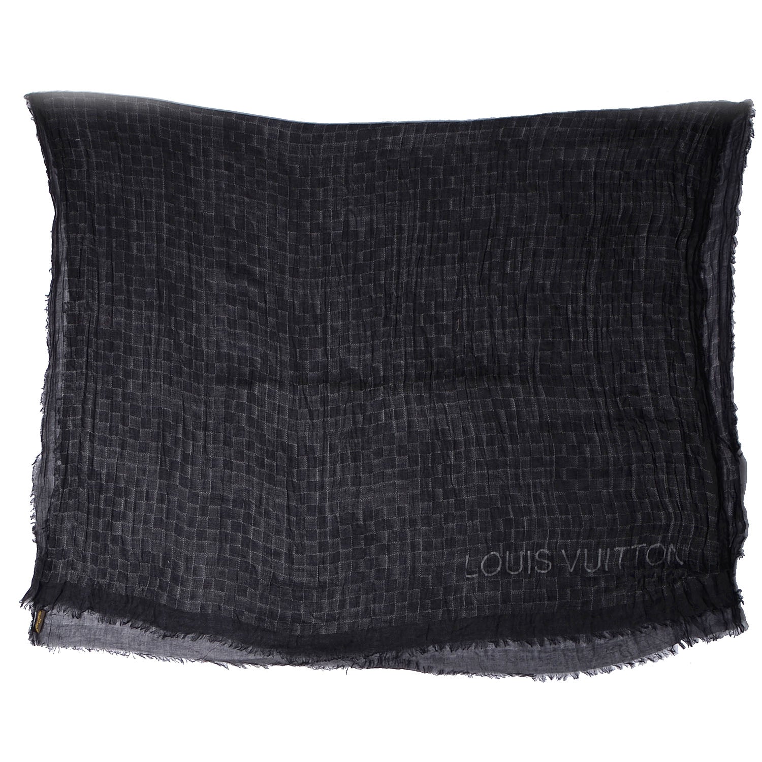 Louis Vuitton Cashmere Silk Damier Etole Stole Black 3 of 7