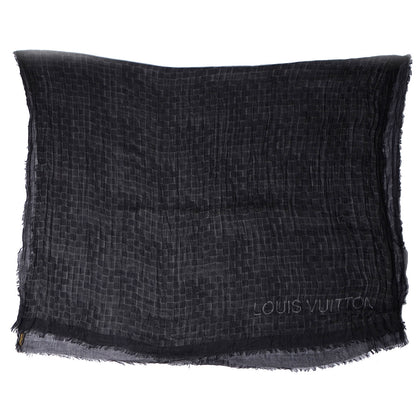 Louis Vuitton Cashmere Silk Damier Etole Stole Black 3 of 7