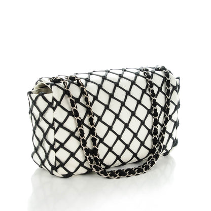 Chanel Lambskin Jumbo Canebiers Net Flap White 3 of 8