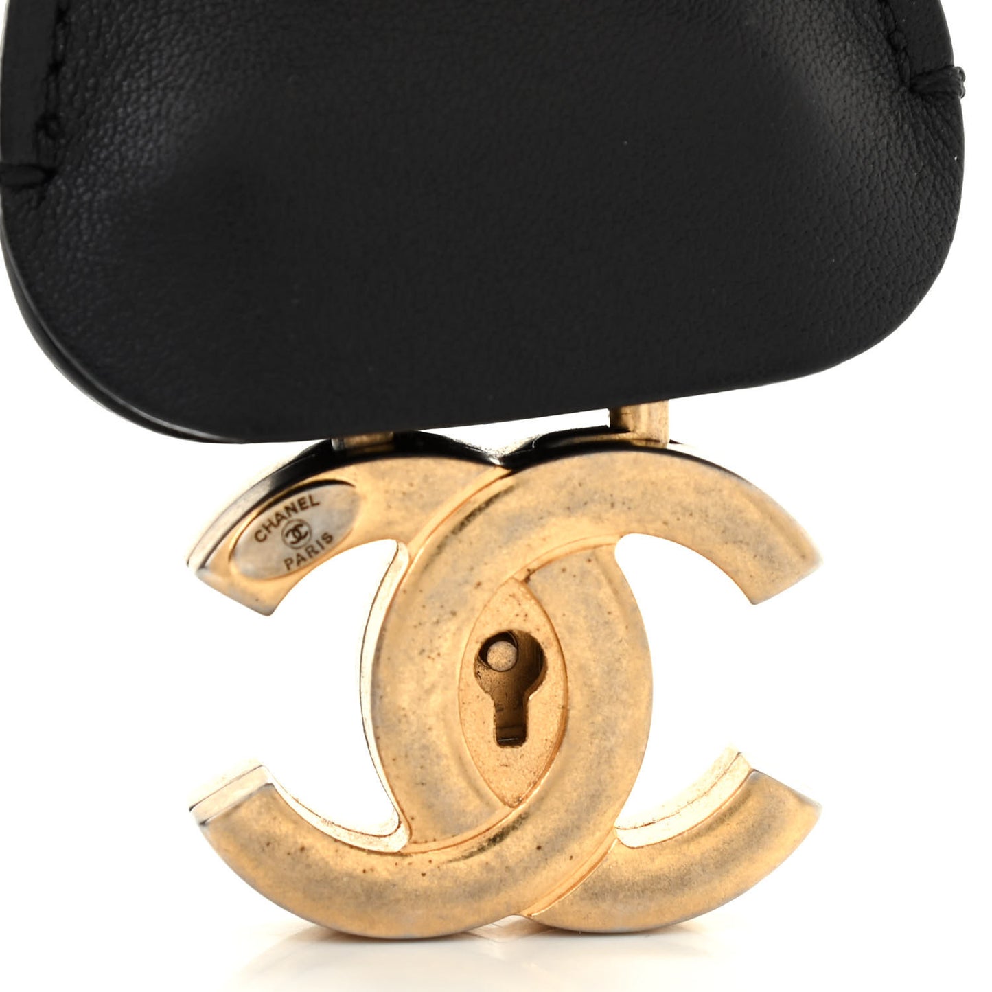 Caviar Quilted Small CC Filigree Vanity Case Black