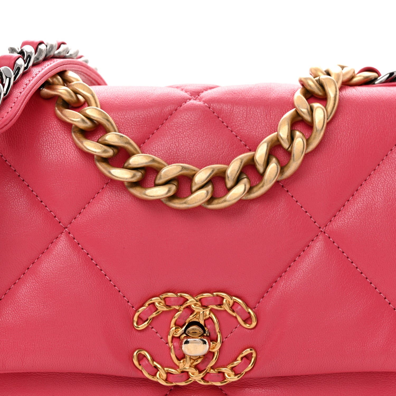 Chanel Lambskin Quilted Medium Chanel 19 Flap Light Pink 8 of 11