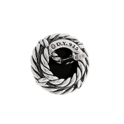 David Yurman Sterling Silver Black Onyx 8mm Chatelaine Earrings 4 of 4