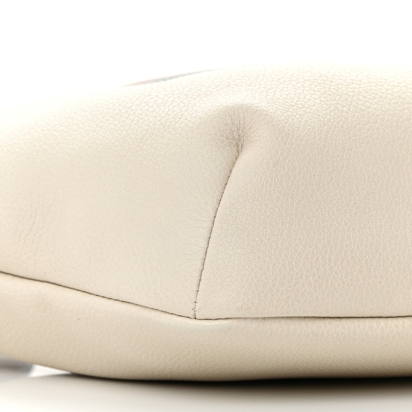 Grained Calfskin Logo Belt Bag White