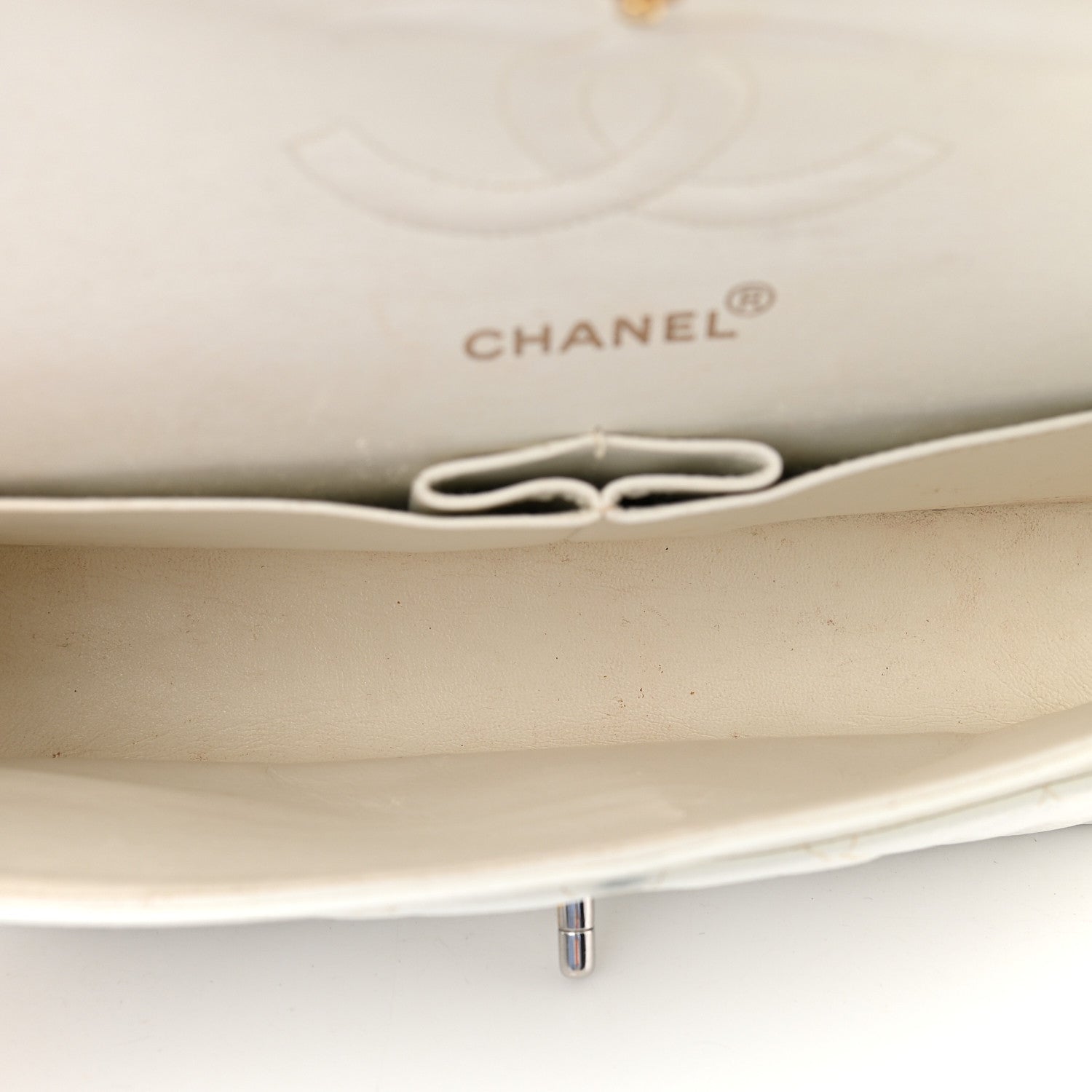 Chanel Caviar Quilted Medium Double Flap White 5 of 11