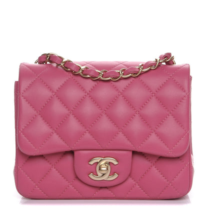 Chanel Lambskin Quilted Mini Square Flap Dark Pink 1 of 7