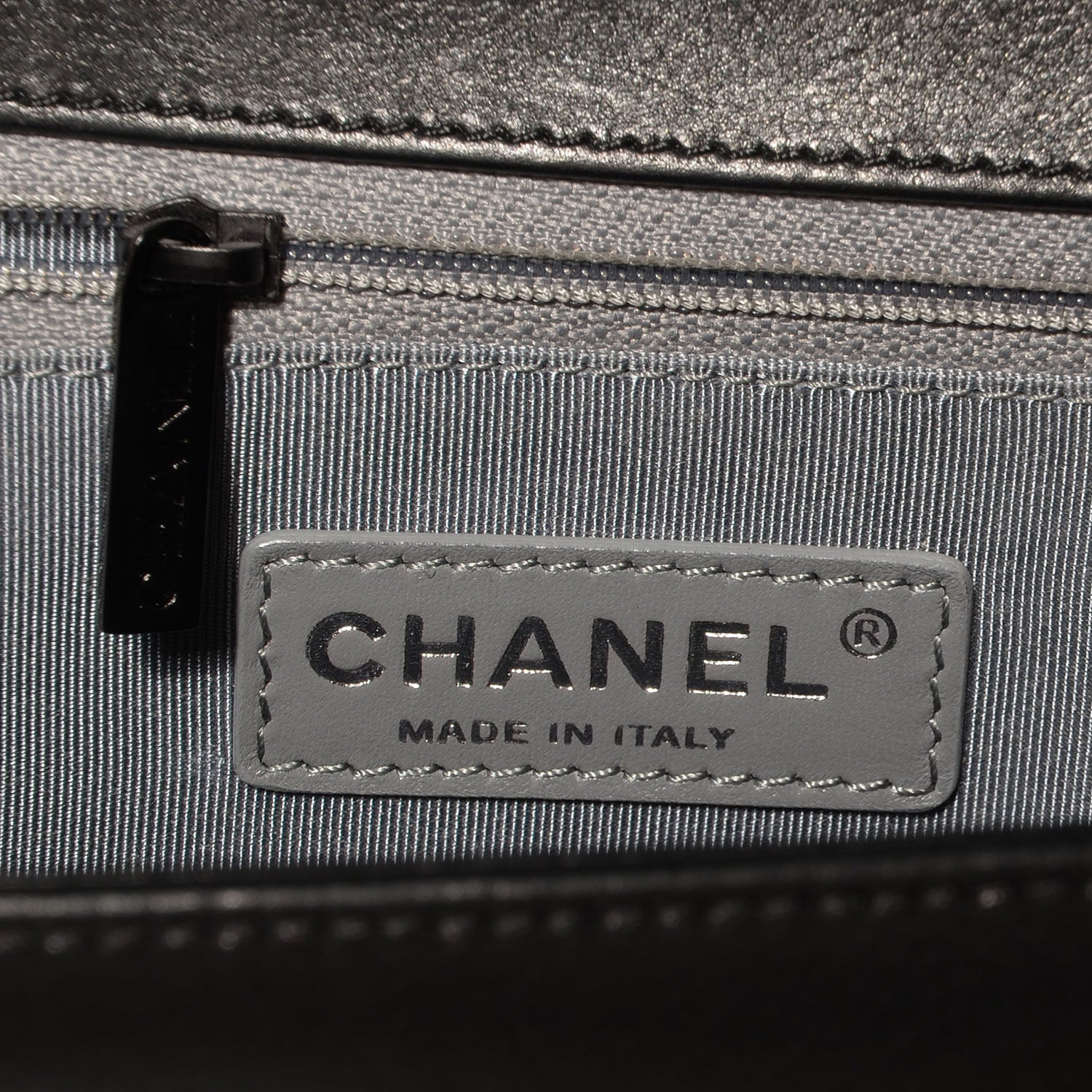 Chanel Metallic Calfskin Quilted Medium Boy Flap Black 7 of 8