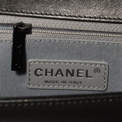 Chanel Metallic Calfskin Quilted Medium Boy Flap Black 7 of 8