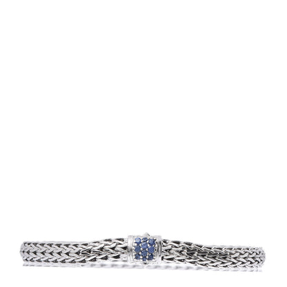 John Hardy Sterling Silver Blue Sapphire 5mm Classic Chain Bracelet 1 of 4