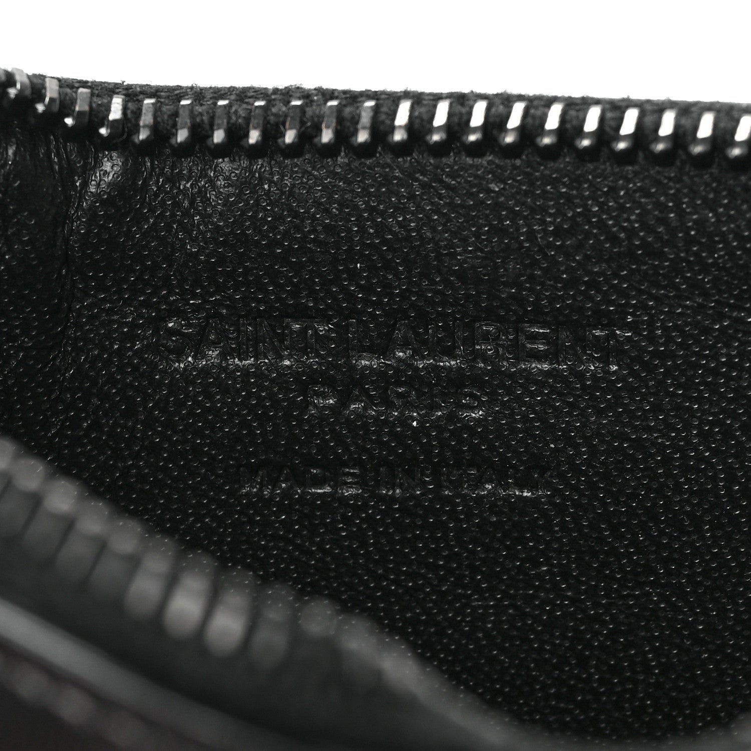 Saint Laurent Calfskin 5 Fragments Zip Pouch Card Holder Black Red 6 of 6