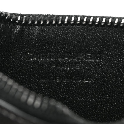 Saint Laurent Calfskin 5 Fragments Zip Pouch Card Holder Black Red 6 of 6