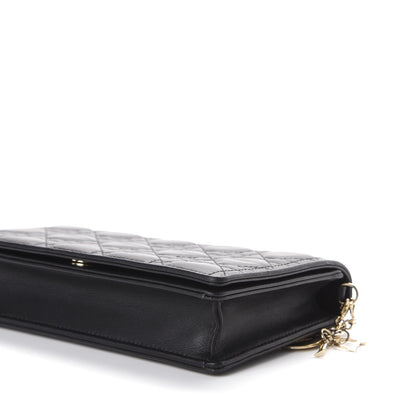 Christian Dior Lambskin Cannage Lady Dior Chain Wallet Black 8 of 13
