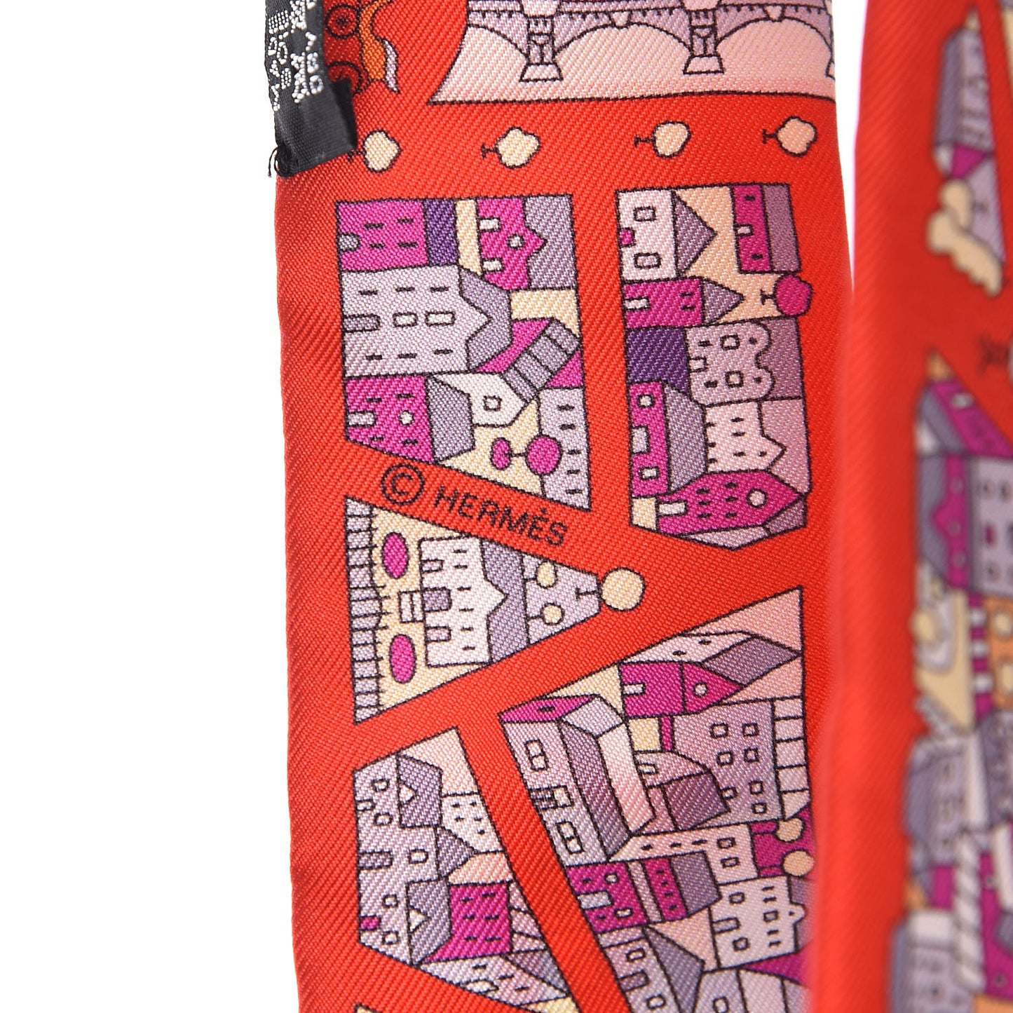 Silk Rive Droite Rive Gauche Twilly Rouge Fuchsia Gris