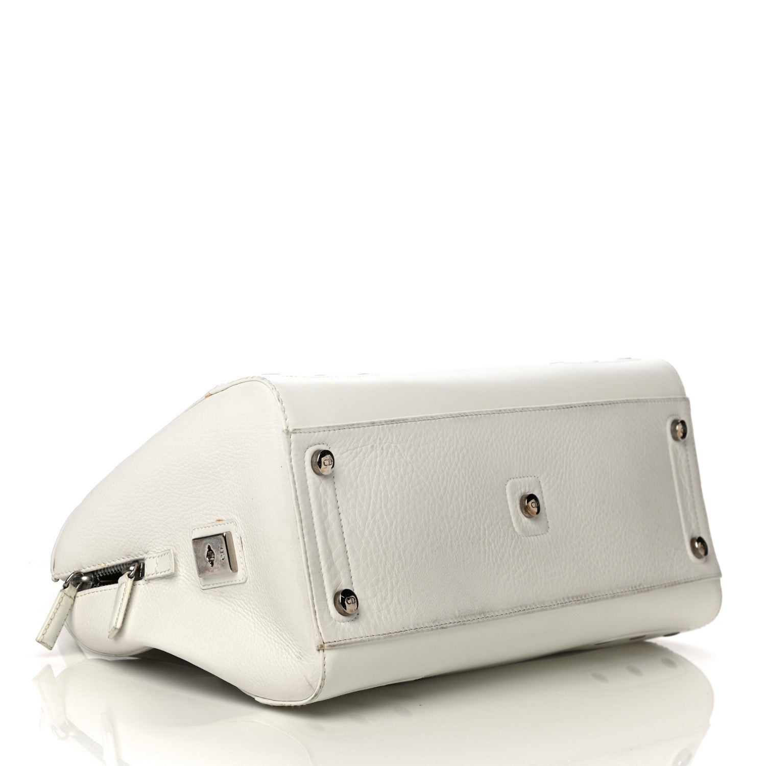 Christian Dior Grained Calfskin Street Chic Top Handle Bag White 4 of 35