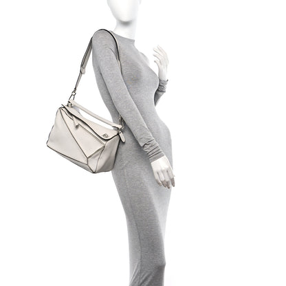 Loewe Calfskin Medium Puzzle Bag White 2 of 14