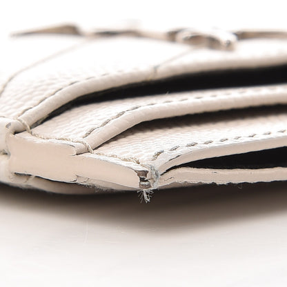 Saint Laurent Grain De Poudre Matelasse Chevron Card Case Icy White 10 of 22