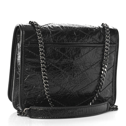 Saint Laurent Crinkled Calfskin Matelasse Monogram Niki Chain Wallet Black 3 of 9