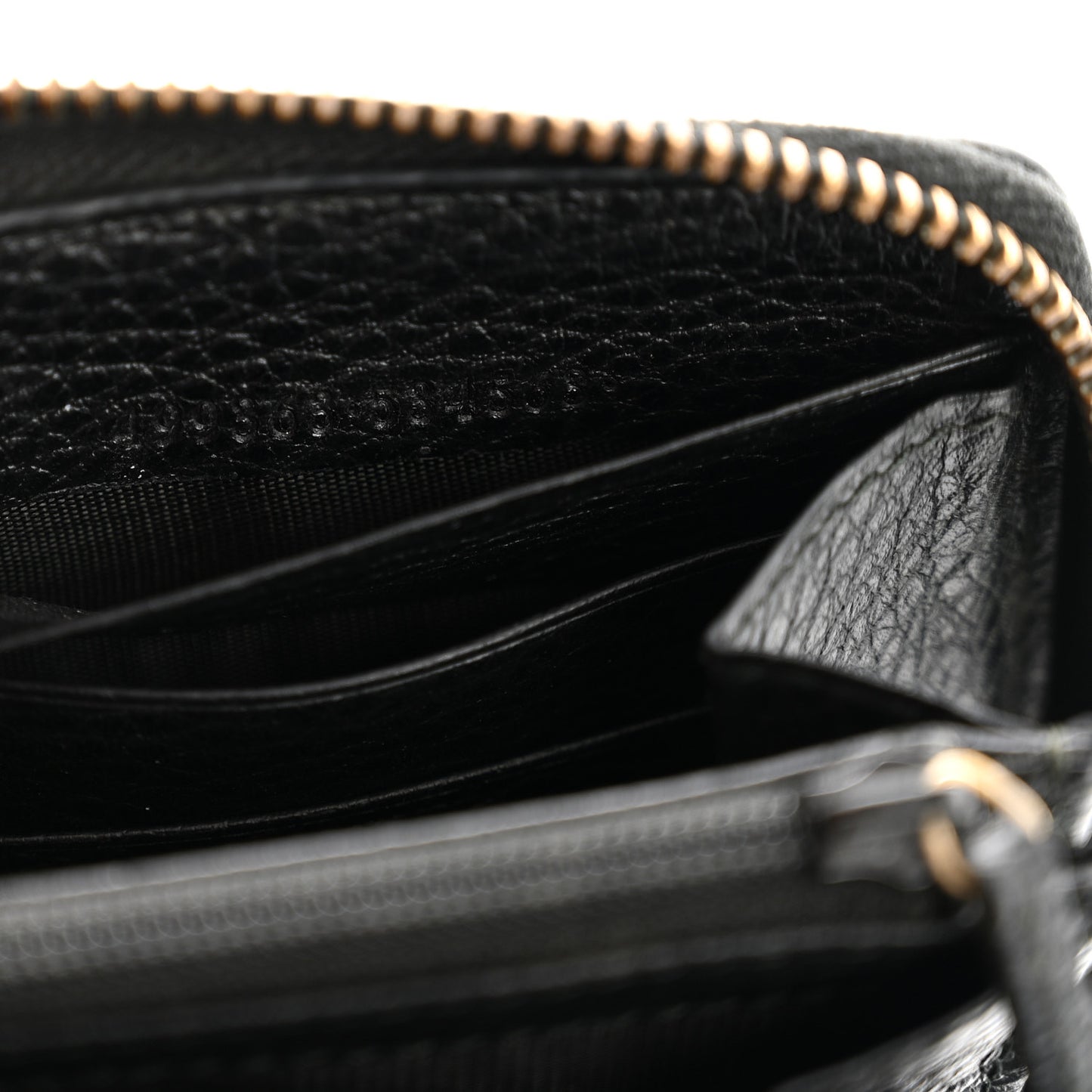Calfskin Butterfly Zip Around Wallet Black