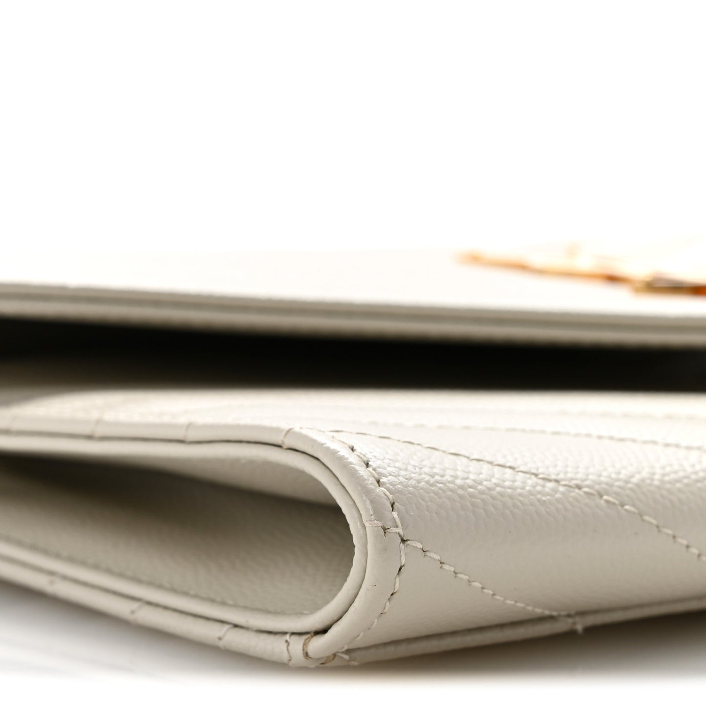 Grain De Poudre Matelasse Chevron Monogram Envelope Clutch Crema Soft