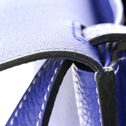 Hermes Taurillon Clemence Halzan 31 GM Bleu Electrique 11 of 12