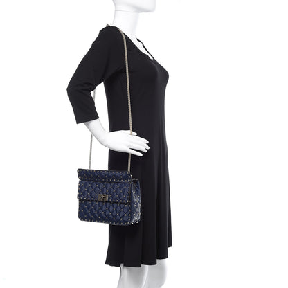 Valentino Garavani Patent Medium Rockstud Spike Shoulder Bag Pure Blue 2 of 10