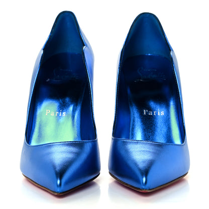 Christian Louboutin Metallic Patent Hot Chick 100 Pumps 35.5 Blue 3 of 10