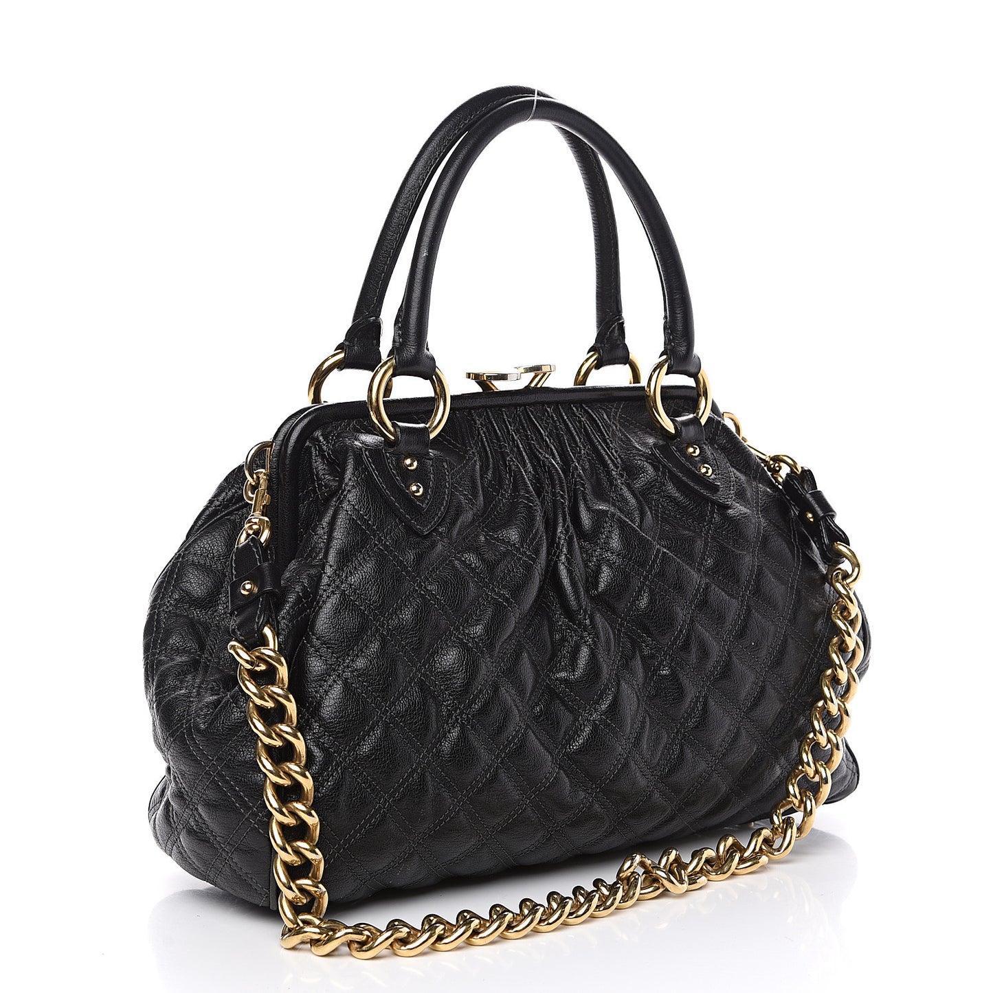 Calfskin Quilted Stam Black