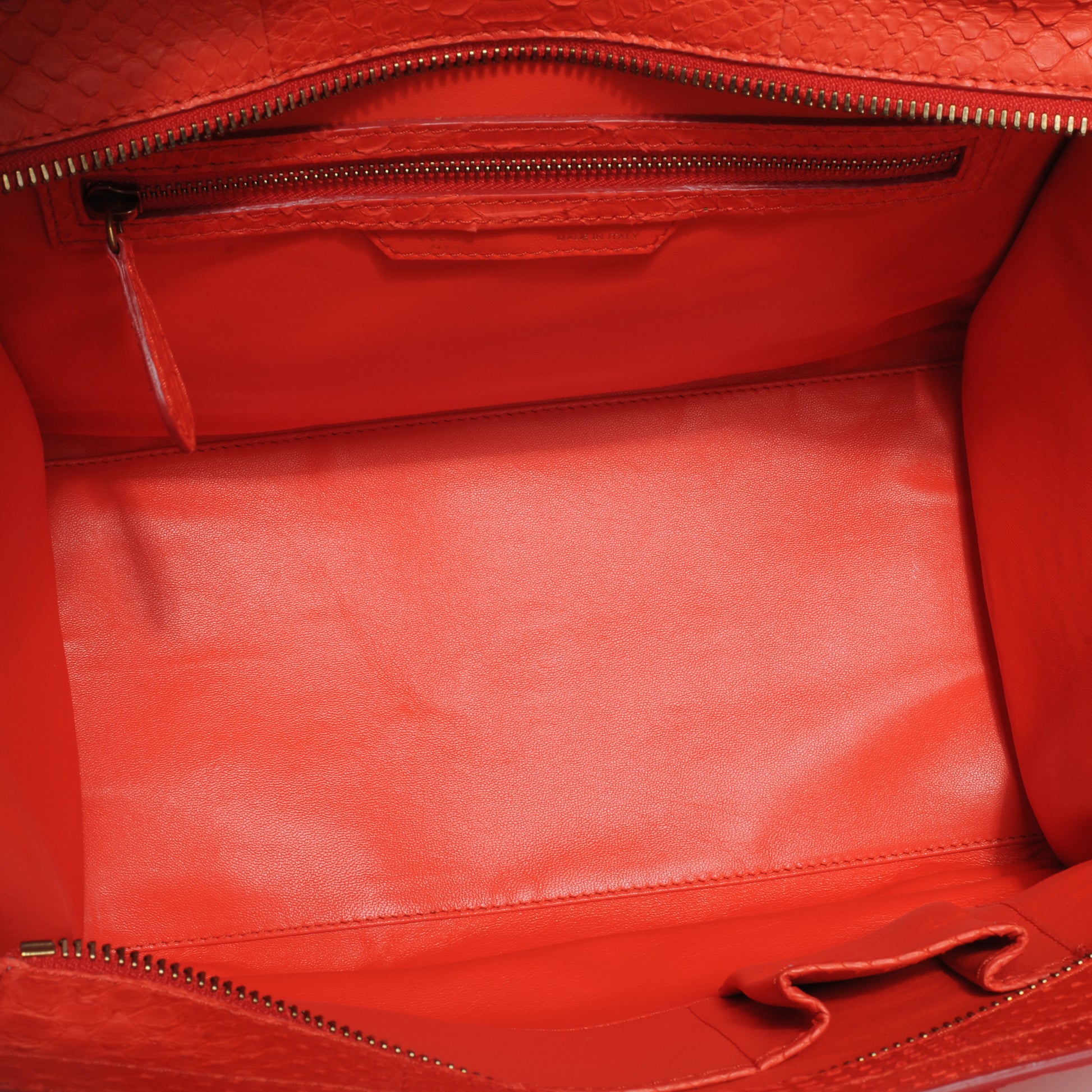 Celine Python Mini Luggage Red 5 of 8