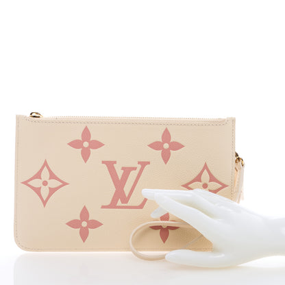 Louis Vuitton Empreinte Monogram Giant Neverfull MM Pochette Creme Rose Trianon 2 of 5