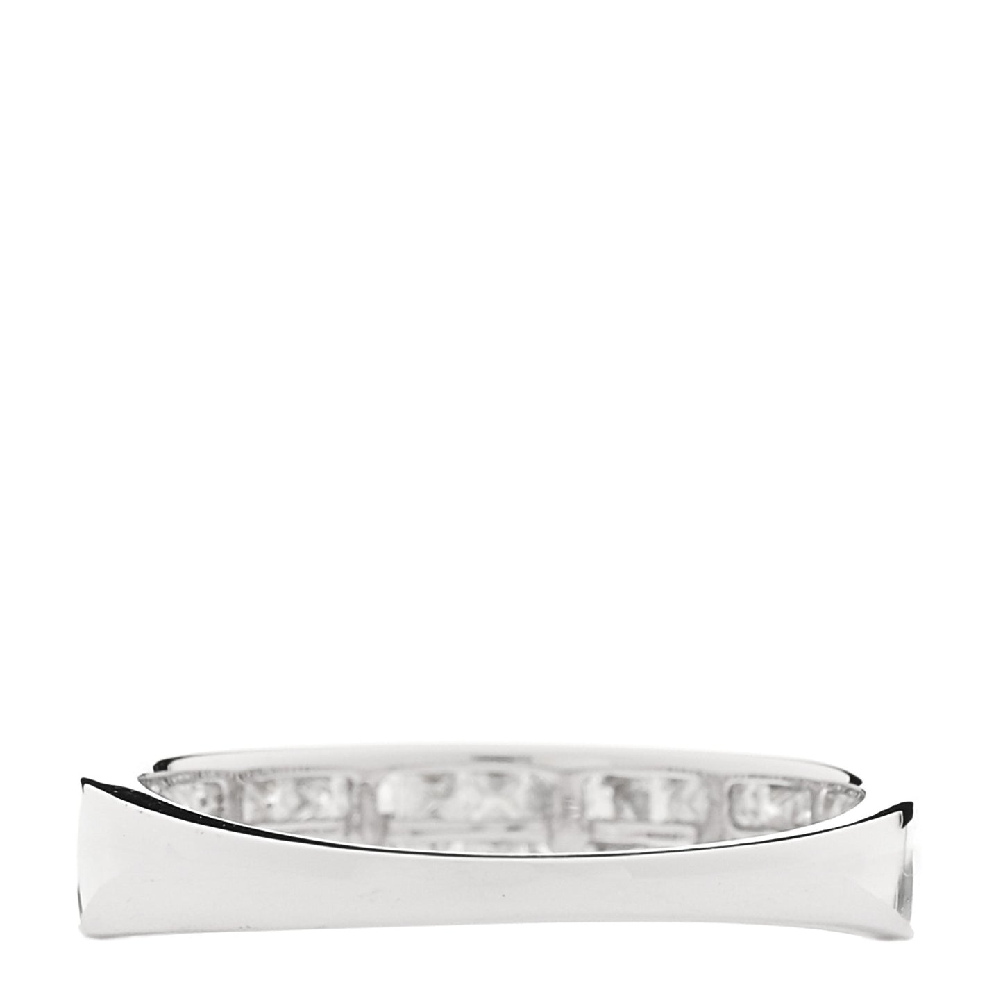 18K White Gold Diamond .80ctw Princess Cut Half Eternity Band Ring  52 6