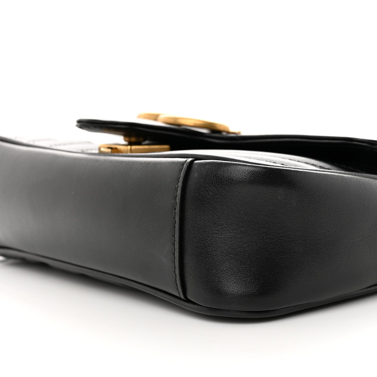 Calfskin Matelasse Mini GG Marmont Shoulder Bag Black