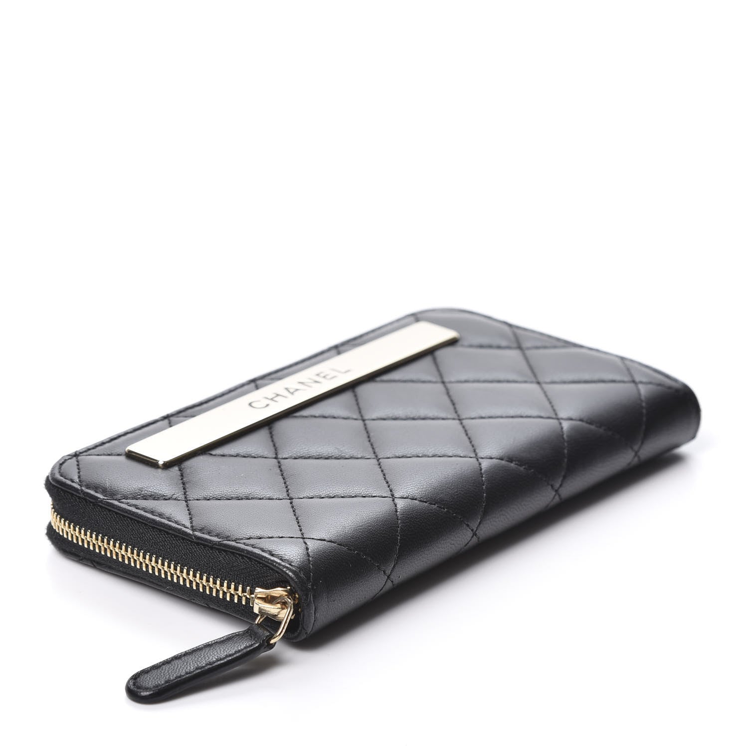 Chanel Lambskin Quilted Small Trendy CC Zip Around Wallet Black 3 of 9