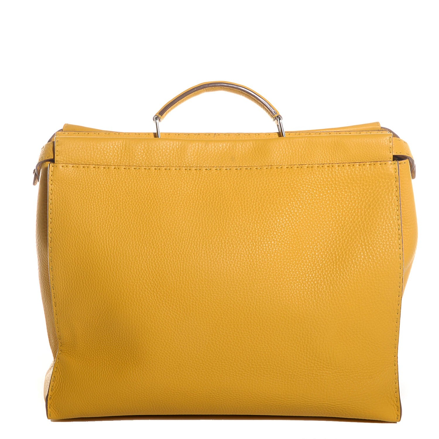 Fendi Cuoio Romano Selleria Large Mens Peekaboo Essential Iconic Satchel Yellow 1 of 11