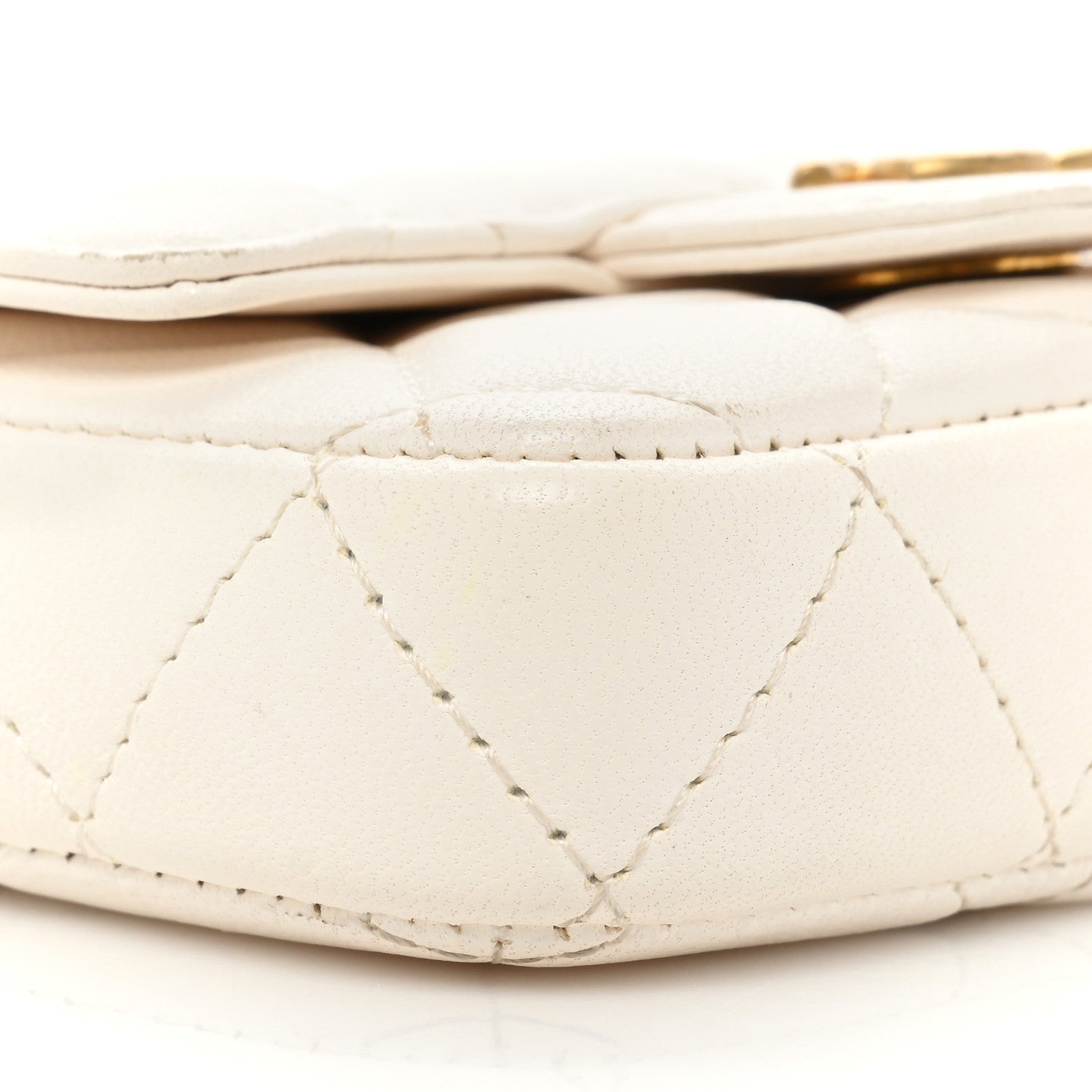 Chanel Lambskin Enamel Quilted Mini Chain Belt Bag White 10 of 19