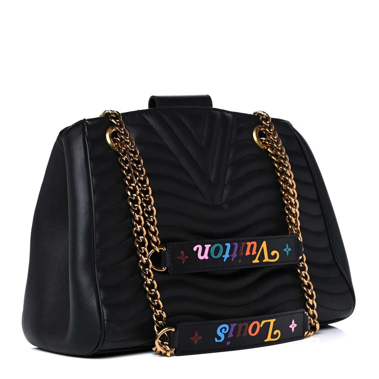 Calfskin New Wave Chain Tote Black