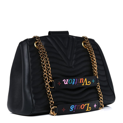 Louis Vuitton Calfskin New Wave Chain Tote Black 3 of 14