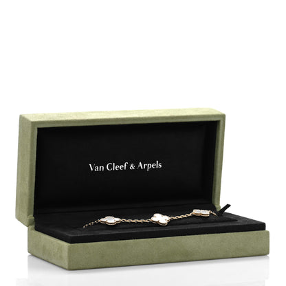 Van Cleef & Arpels 18K Yellow Gold Mother of Pearl 5 Motifs Vintage Alhambra Bracelet 4 of 4