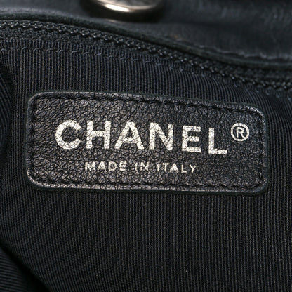 Chanel Calfskin Stitched Double Zip Hobo Black 6 of 9