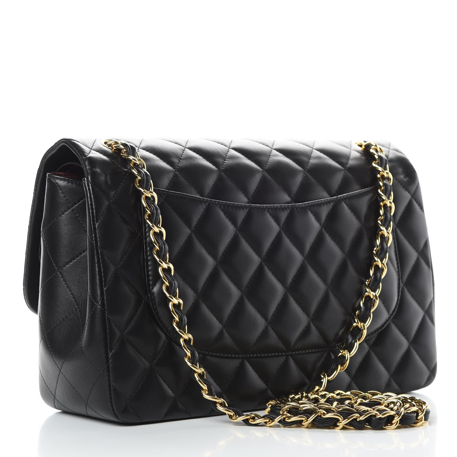 Chanel Lambskin Quilted Jumbo Double Flap Black 3 of 14
